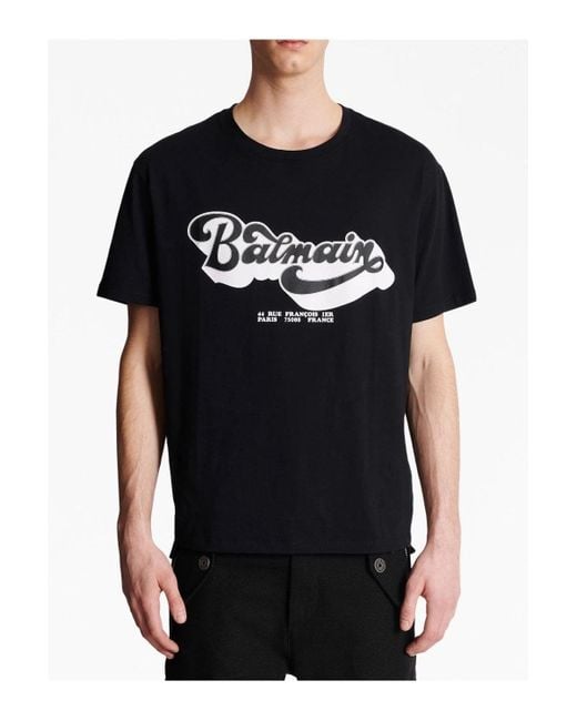 Balmain Black 70s T Shirt Bulky Fit for men