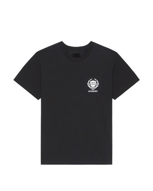 Givenchy Black Branded Cotton T Shirt for men