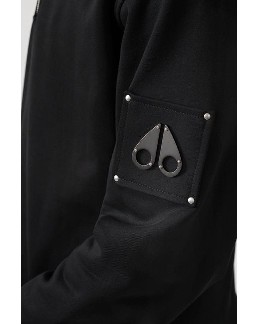 Moose Knuckles Black Hartsfield 1/4 Zip Sweatshirt for men