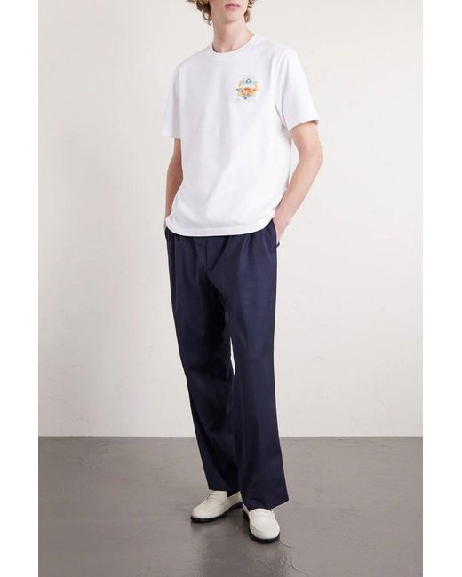 Casablanca White Flower Court T Shirt for men