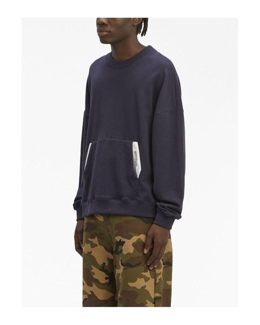 Palm Angels Blue Sartorial Tape Pocket Crew for men