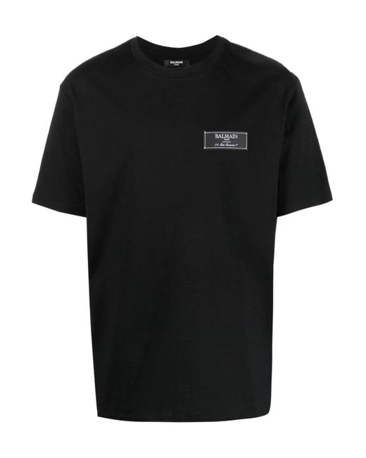 Balmain Black Pierre Label T-shirt for men