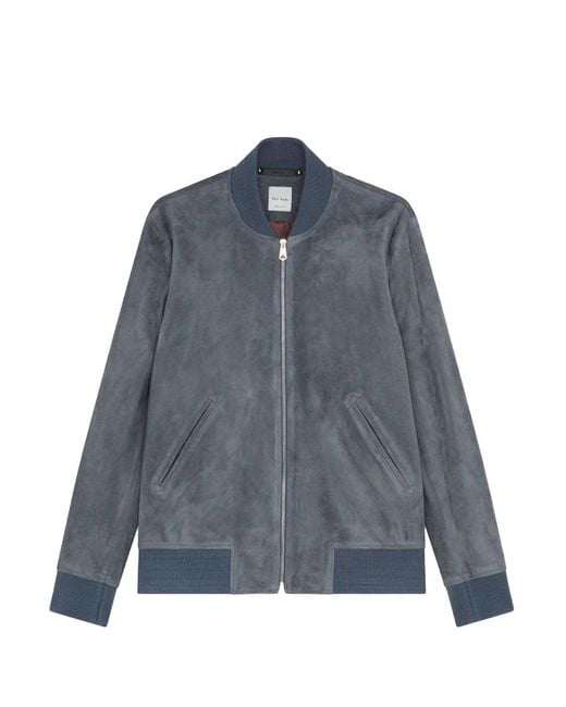 Paul Smith Blue Suede Bomber Jacket for men