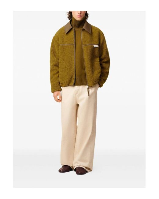 AMI Green Boxy Fleece Jacket for men