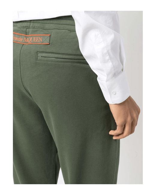 McQueen Green Loopback Joggers Khaki for men
