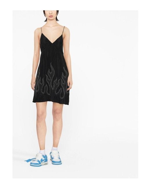 Palm Angels Black Women's Studded Burning Dress