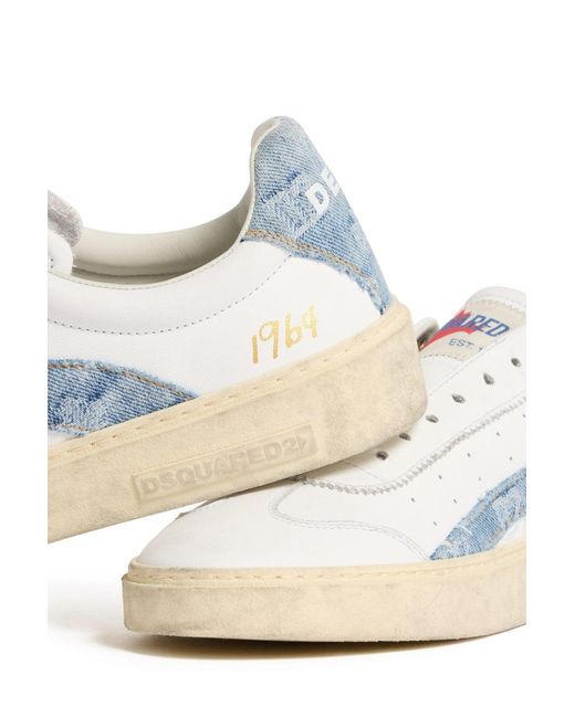 DSquared² White D2 Monogram Rider Sneakers for men