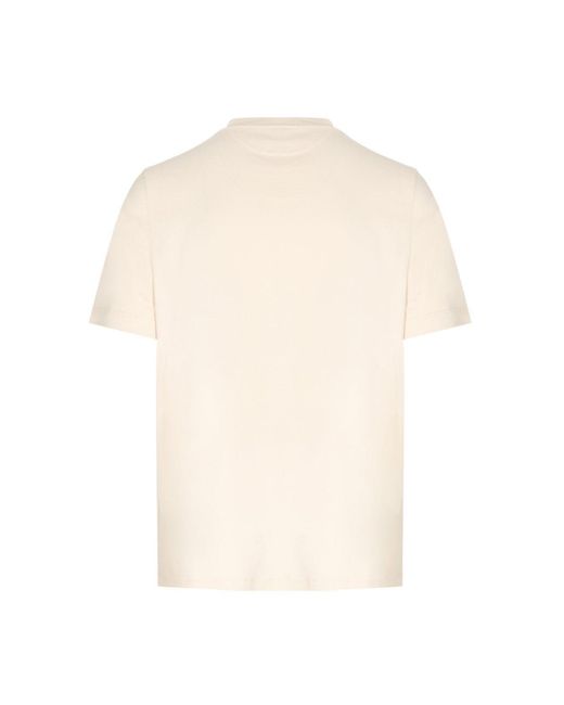Brunello Cucinelli White Text T Shirt for men