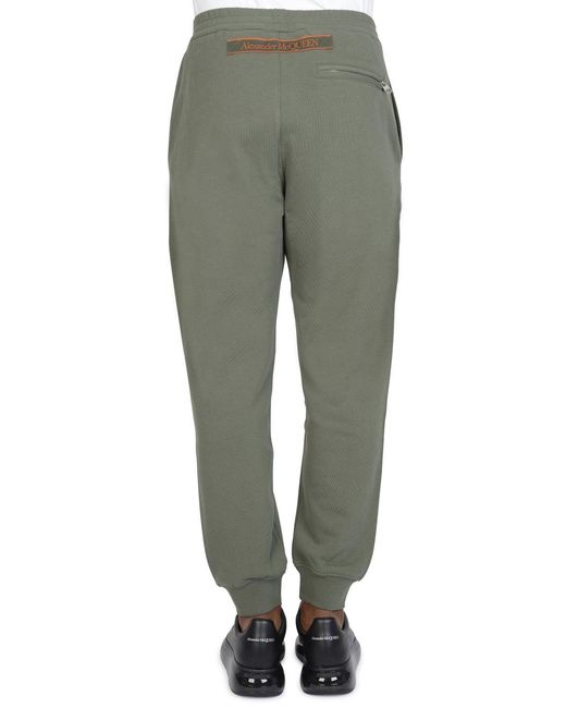 McQueen Green Loopback Joggers Khaki for men