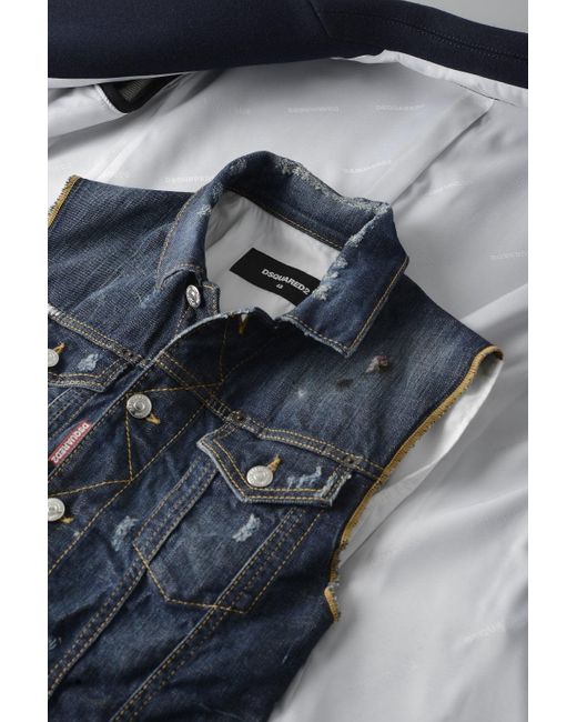 DSquared² Blue Hybrid Coat for men