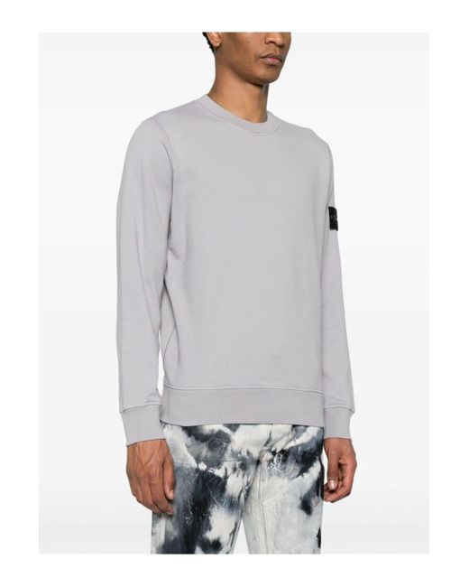 Stone Island Gray Classic Cotton Sweatshirt for men