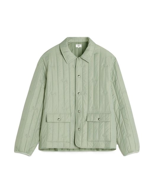 MAISON KITSUNE PARIS Green Quilted Blouson for men