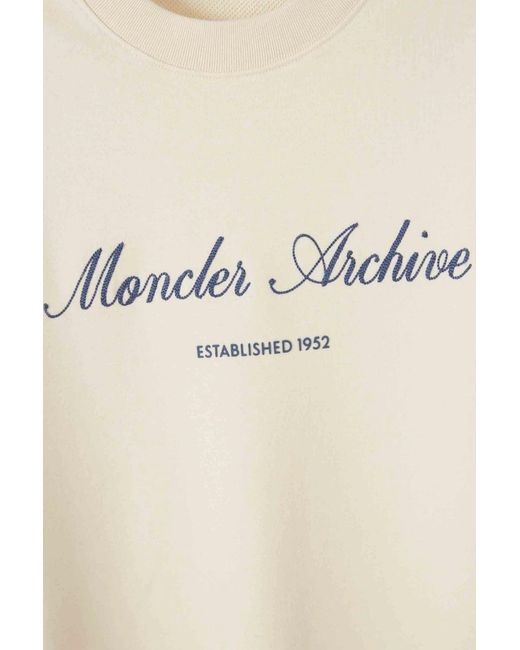 Moncler Natural Archive Embroidered Logo Sweatshirt for men