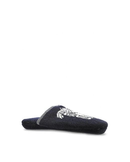 Versace Black Bath Slippers Terrymedusa Jacquard for men