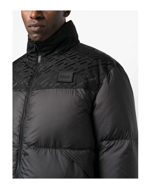 Versace Black Detachable Sleeve Down Jacke for men
