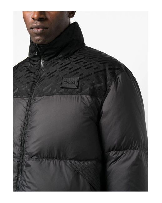 Versace Black Detachable Sleeve Down Jacke for men