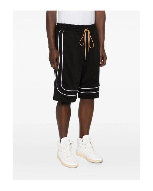 Rhude Black Mesh Basketball Shorts for men