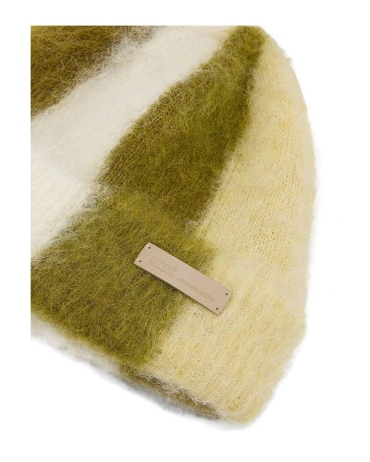 AMI Green Striped Beanie