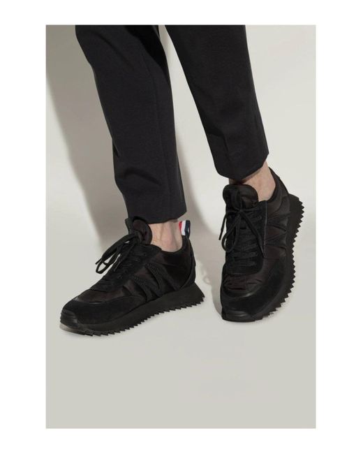 Moncler Black Leather Sneakers for men