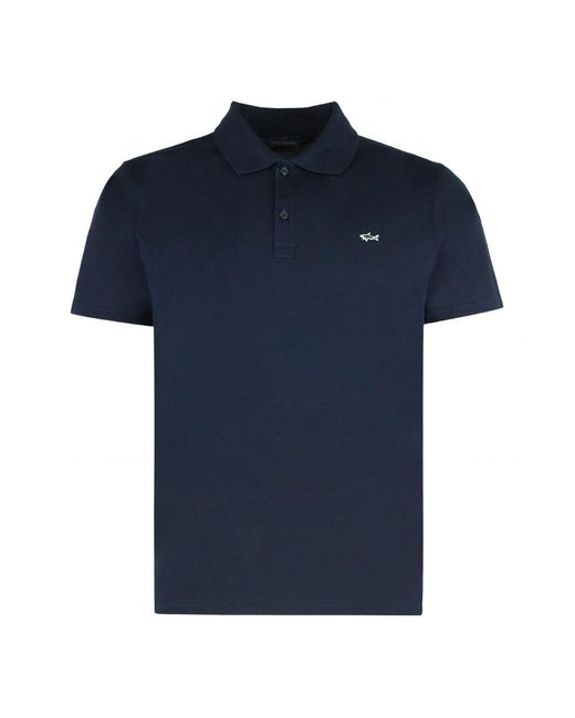 Paul & Shark Blue Double Cotton Pique Polo Shirt for men