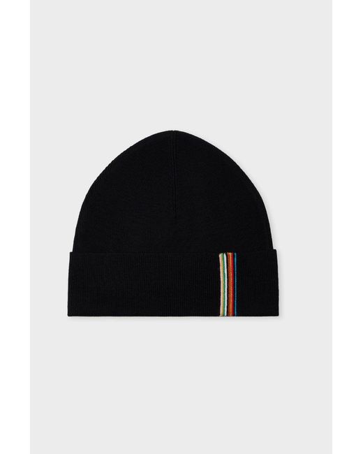 Paul Smith Black Signature Stripe Hat for men