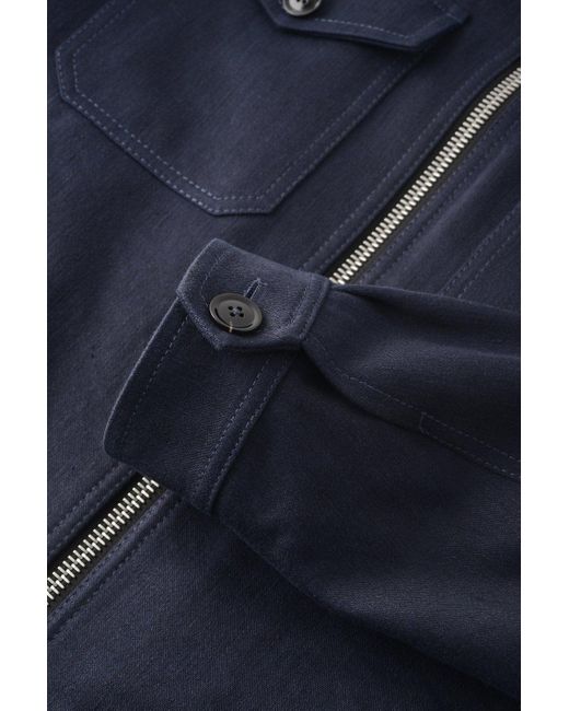 Tom Ford Blue Cotton Linen Twill Jacket for men