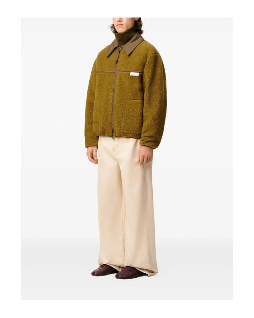AMI Green Boxy Fleece Jacket for men