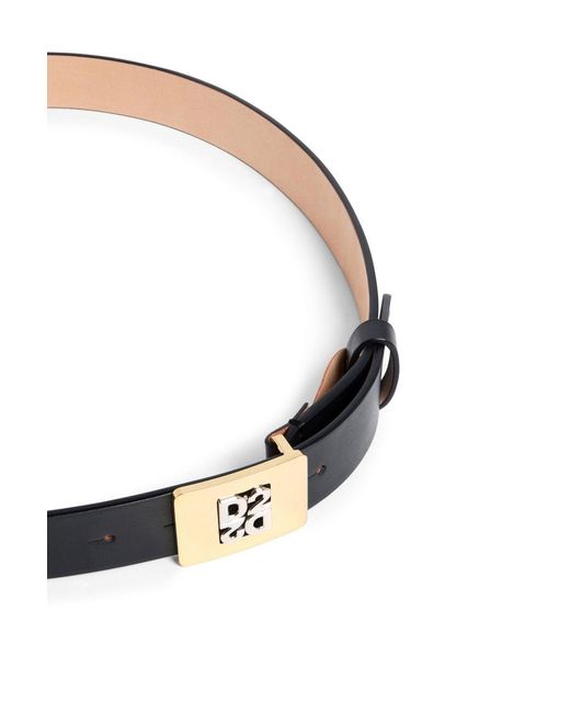 DSquared² White D2 Upside Down Plaque Belt for men