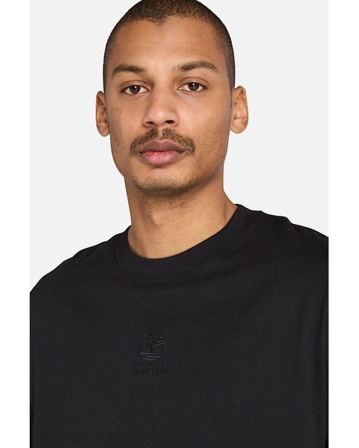 Timberland Black Hampthon Stack Logo Tee for men
