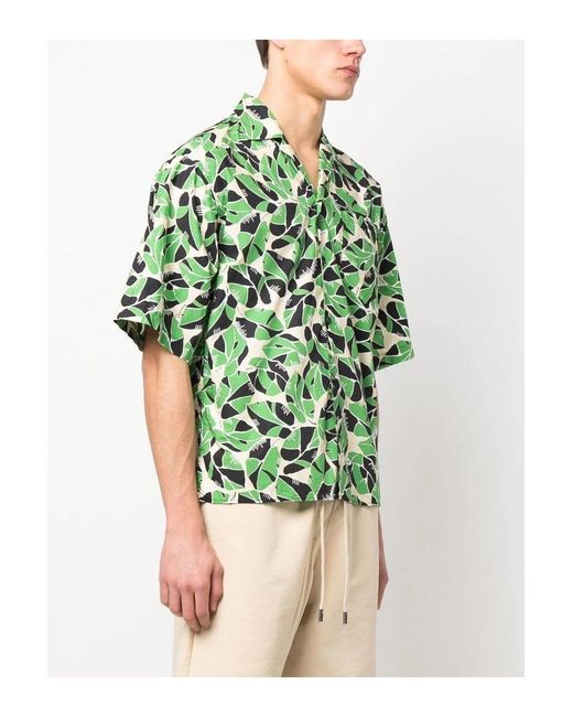 DSquared² Green Drop Shoulder Bowling Shirt for men