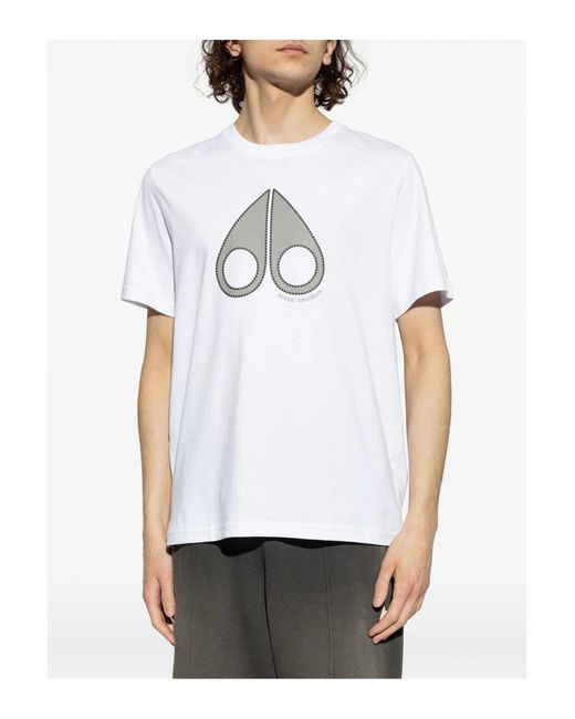 Moose Knuckles White Tandem T Shirt for men