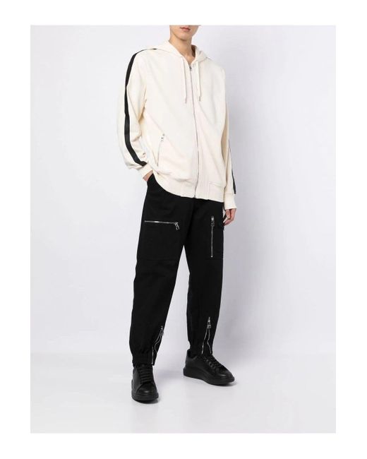 McQueen Natural Tape Detail Hooded Top for men