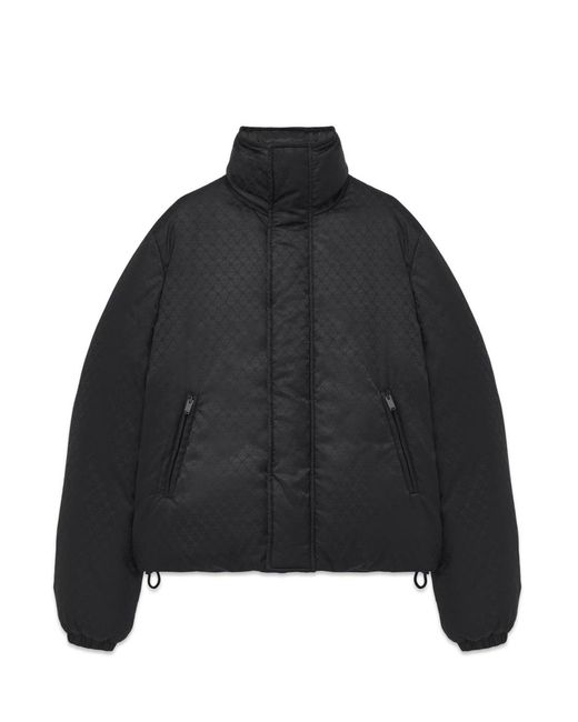 McQueen Black Nylon Skull Jacquard Jacket for men