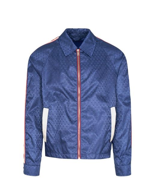 McQueen Blue Skull Jacquard Jacket for men