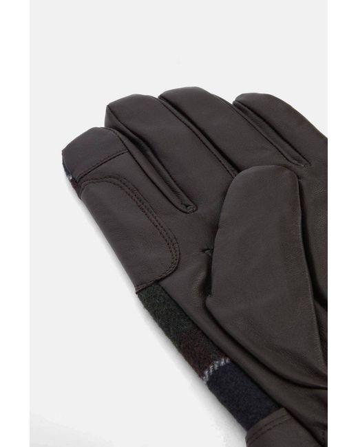 Barbour Black Newbrough Tartangloves for men