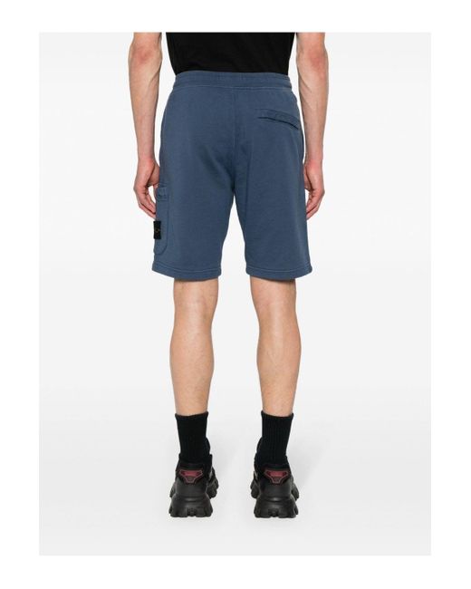 Stone Island Blue Classic Cotton Shorts for men