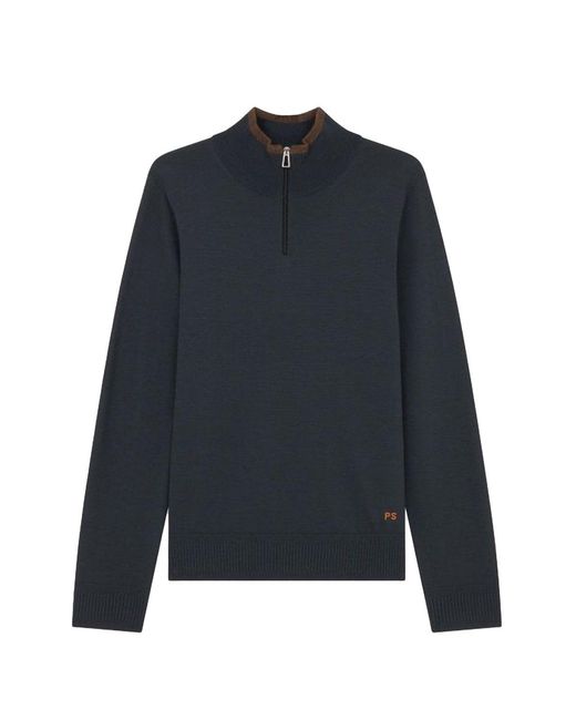 Paul Smith Blue Ps 1/4 Zip Swater for men