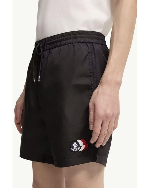 Moncler White Archive Logo Swimshorts for men