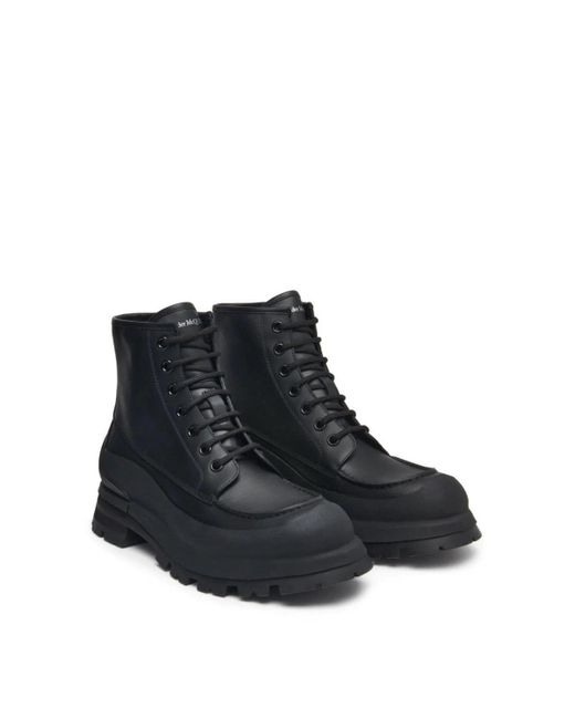 Alexander McQueen Black Winter Leather Boots for men
