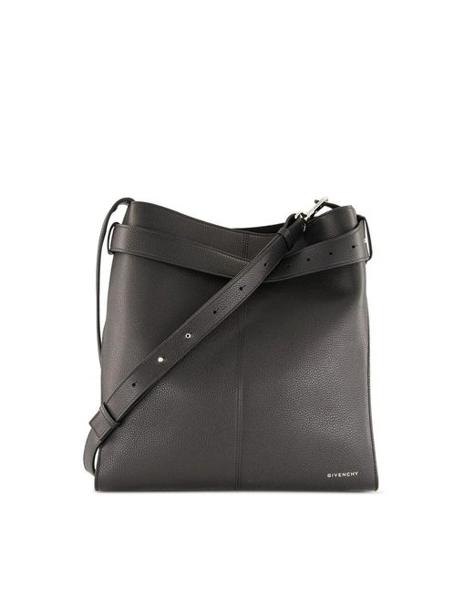 Givenchy Black Medium Leather Belted Bag for men
