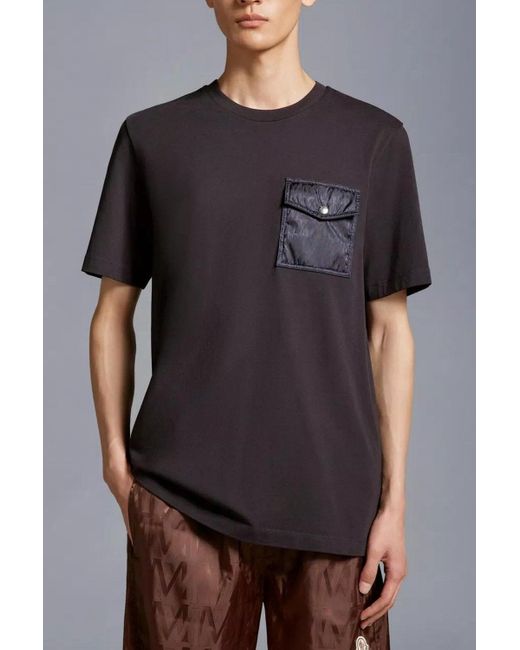 Moncler Black Monogram Pocket T Shirt for men