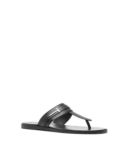 Tom Ford Black Leather Sandals for men
