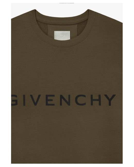 Givenchy Green Archetype Logo Sweatshirt Khaki for men