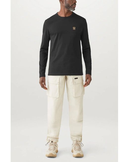 Belstaff Black Patch Logo Ls T Shirt for men