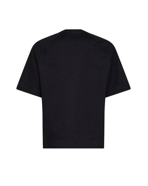 C P Company Black 30/2 Heavy Cotton Lens T Shirt for men