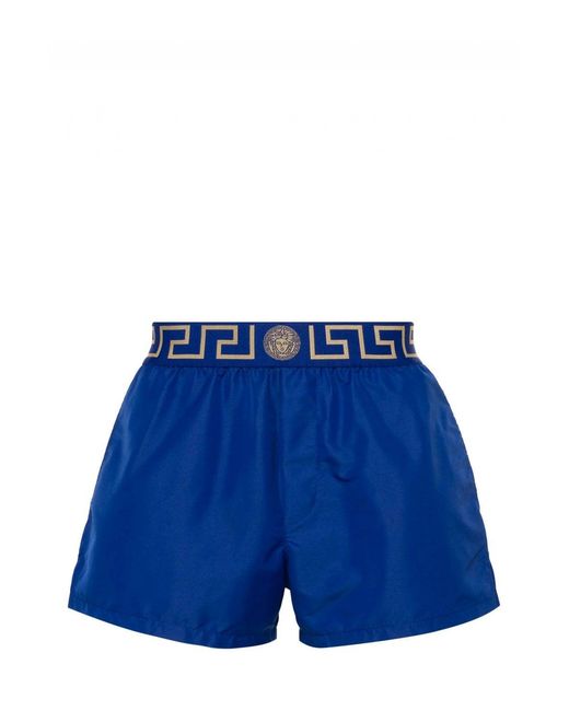 Versace Blue Grecca Swimshorts for men