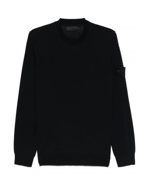 Stone Island Black Ghost Compass Badge Sweater for men