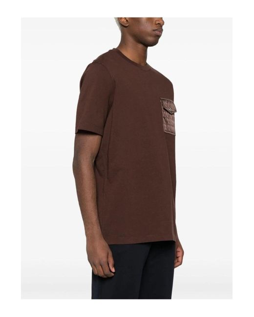 Moncler Brown Monogram Pocket T Shirt for men