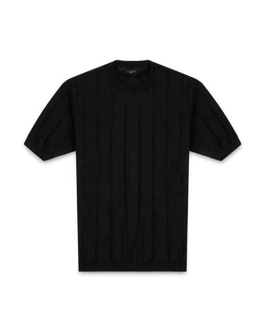 Paul & Shark Black Linen Fresco Cotton T Shirt for men