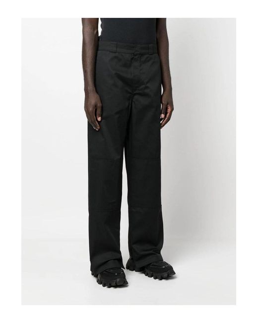 Palm Angels Black Reversed Waistband Chino for men